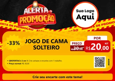 Modelo de Cartaz para Cartaz A4 Horizontal com o tema Alerta de Promoção para Cama, Mesa e Banho