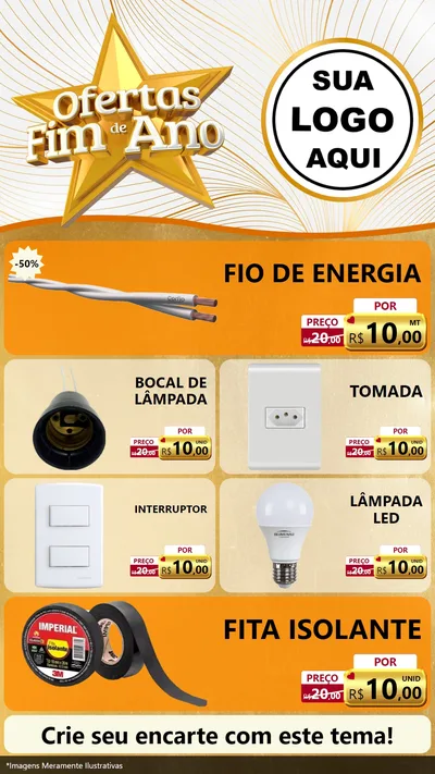 Modelo de TV para TV Vertical com o tema Ofertas Fim de Ano para Materiais Elétricos