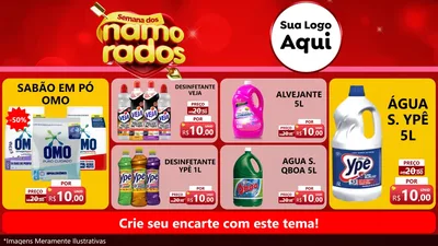 Modelo de TV para TV Horizontal com o tema Semana dos namorados para Produtos de Limpeza