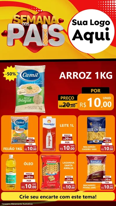 Modelo de Rede Social para Stories com o tema Semana Dos Pais para Supermercado