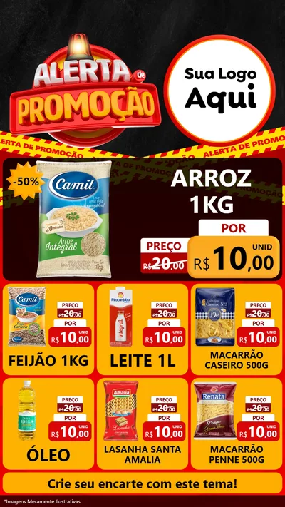 Modelo de Rede Social para Stories com o tema Alerta de Promoção para Supermercado
