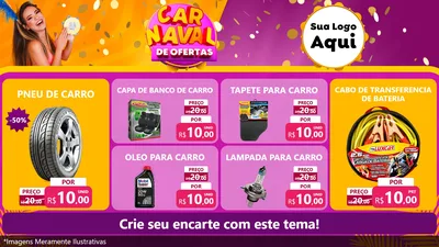 Modelo de TV para TV Horizontal com o tema Carnaval de Ofertas para Auto peças