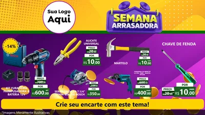 Modelo de TV para TV Horizontal com o tema Semana Arrasadora para Maquinas e Ferramentas