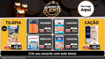 Modelo de TV para TV Horizontal com o tema Semana do Cliente para Peixaria