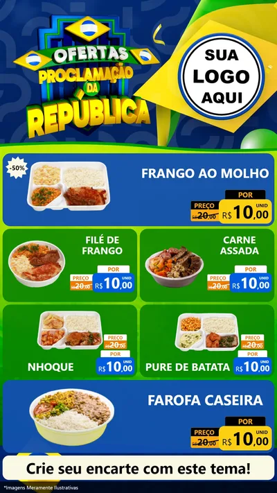 Modelo de TV para TV Vertical com o tema Ofertas Proclamação da República para Restaurante