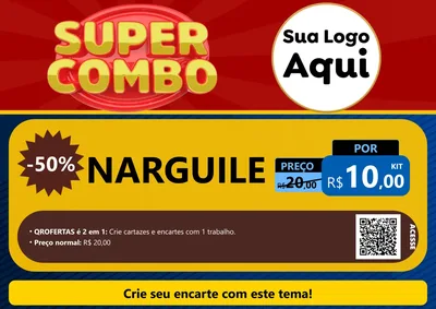Modelo de Cartaz para Cartaz A4 Horizontal com o tema Super Combo para Tabacaria