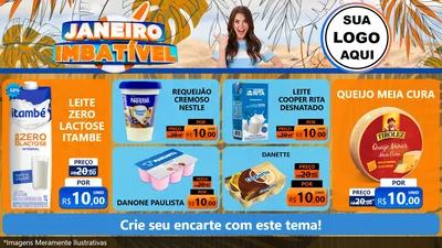 Modelo de TV para TV Horizontal com o tema Janeiro Imbatível para Frios e Laticínios