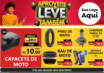 Modelo de Encarte para Encarte A4 Horizontal com o tema Aproveite e Leve Também para Moto peças