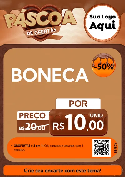 Modelo de Cartaz para Cartaz A4 Vertical com o tema Páscoa de Ofertas para Brinquedos