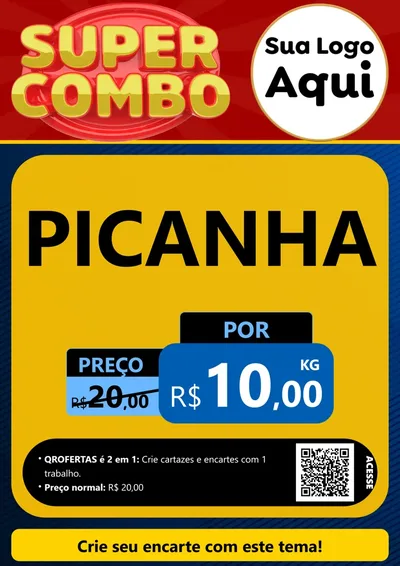 Modelo de Cartaz para Cartaz A4 Vertical com o tema Super Combo para Açougue