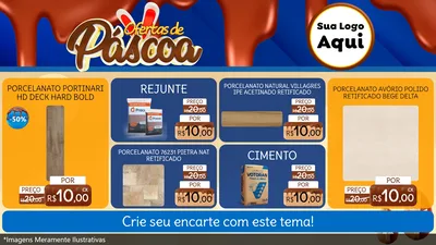 Modelo de TV para TV Horizontal com o tema Ofertas de Páscoa para Pisos e revestimentos
