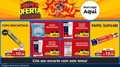 Modelo de TV para TV Horizontal com o tema Super Oferta Setembro para Embalagens