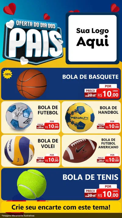 Modelo de TV para TV Vertical com o tema Oferta Do Dia Dos Pais para Artigos Esportivos