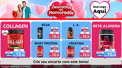 Modelo de TV para TV Horizontal com o tema Descontos dos Namorados para Suplementos alimentares