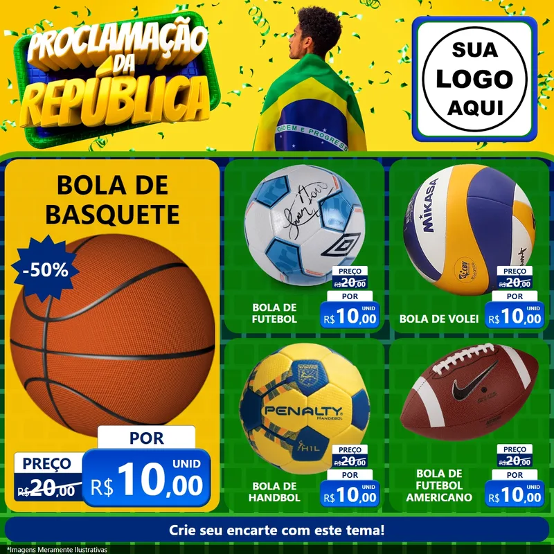 Modelo de Rede Social para Feed Facebook com o tema Proclamação da República para Artigos Esportivos