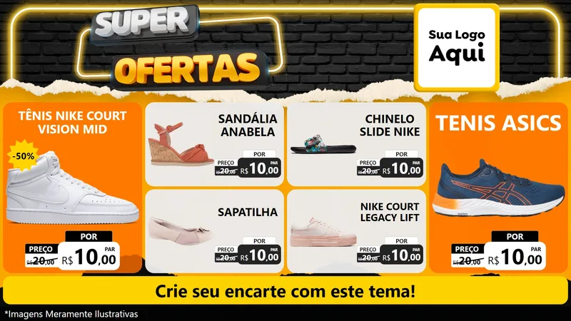 Modelo de TV para TV Horizontal com o tema Super Ofertas para Calçados