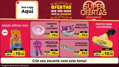 Modelo de TV para TV Horizontal com o tema Dia dos Namorados para Pet Shop