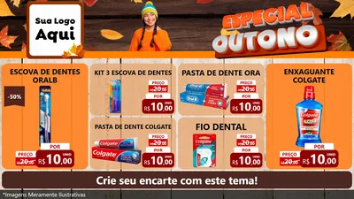 Modelo de TV para TV Horizontal com o tema Especial Outono para Higiene Pessoal