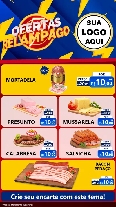 Modelo de TV para TV Vertical com o tema Ofertas Relâmpago para Frios e Laticínios