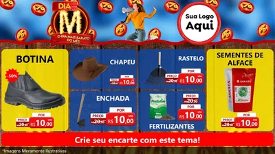Modelo de TV para TV Horizontal com o tema Dia M - O Dia Mais Barato Do Mês para Agropecuária