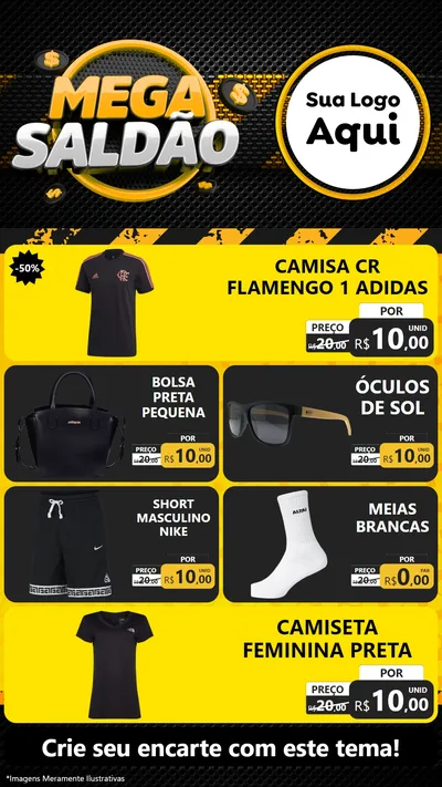 Modelo de TV para TV Vertical com o tema Mega Saldão para Roupas e acessórios