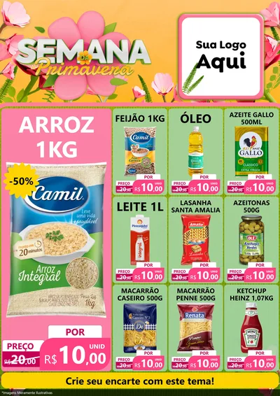 Modelo de Encarte para Encarte A4 Vertical com o tema Semana da Primavera para Supermercado