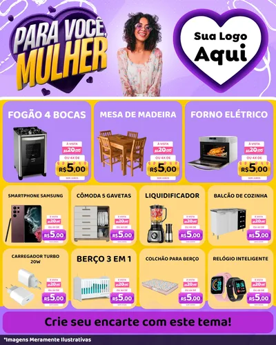Modelo de Rede Social para Feed Instagram com o tema Para Você, Mulher para Móveis e Eletro