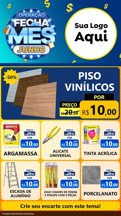 Modelo de Rede Social para Stories com o tema Operação Fecha Mês, Junho para Material para Construção