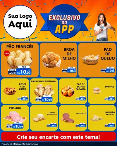 Modelo de Rede Social para Feed Instagram com o tema Exclusivo do Aplicativo para Padaria