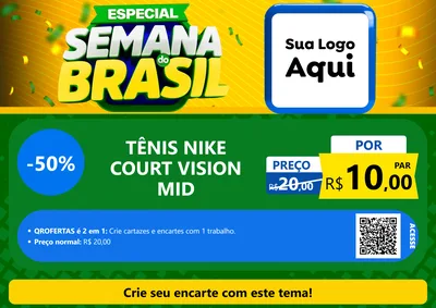 Modelo de Cartaz para Cartaz A4 Horizontal com o tema Especial Semana do Brasil para Calçados