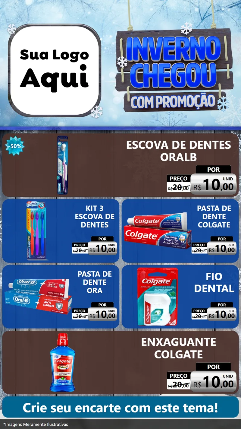 Modelo de TV para TV Vertical com o tema Inverno Chegou Com Promoção para Higiene Pessoal