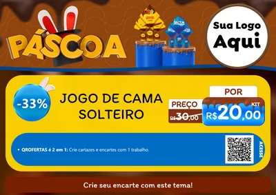 Modelo de Cartaz para Cartaz A4 Horizontal com o tema Páscoa para Cama, Mesa e Banho