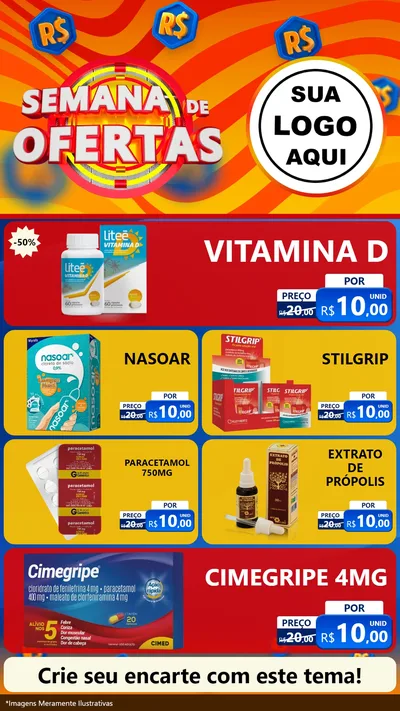 Modelo de TV para TV Vertical com o tema Semana de Ofertas para Farmácia