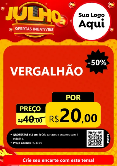 Modelo de Cartaz para Cartaz A4 Vertical com o tema Julho Ofertas Imbatíveis para Ferragens