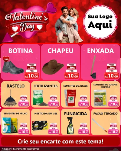 Modelo de Rede Social para Feed Instagram com o tema Valentine's Day para Agropecuária
