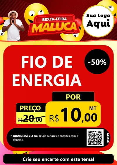 Modelo de Cartaz para Cartaz A4 Vertical com o tema Sexta-feira Maluca para Materiais Elétricos