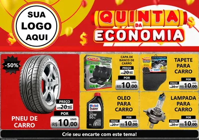 Modelo de Encarte para Encarte A4 Horizontal com o tema Quinta da Economia para Auto peças