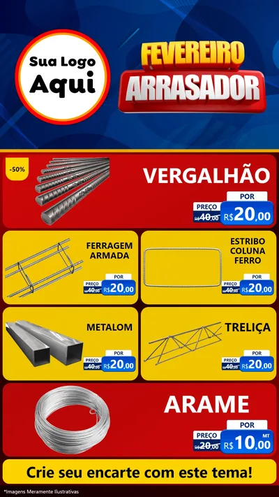 Modelo de TV para TV Vertical com o tema Fevereiro Arrasador para Ferragens