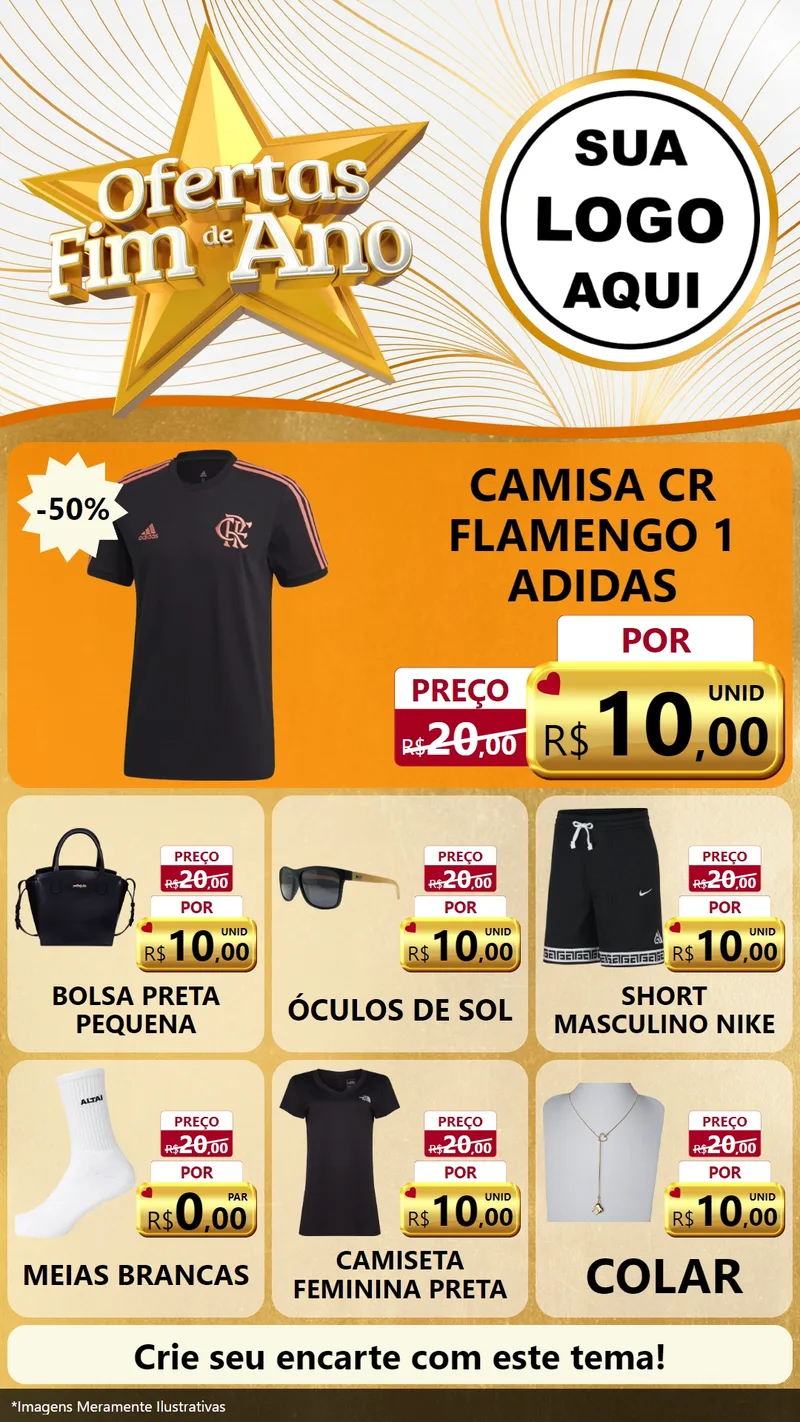 Modelo de Rede Social para Stories com o tema Ofertas Fim de Ano para Roupas e acessórios