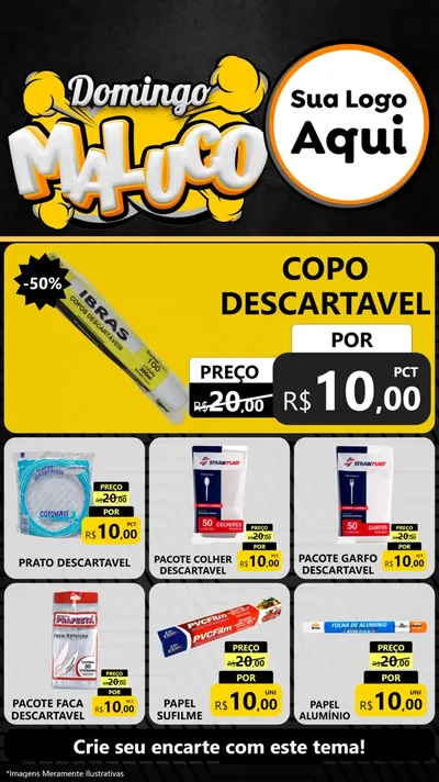 Modelo de Rede Social para Stories com o tema Domingo Maluco para Embalagens