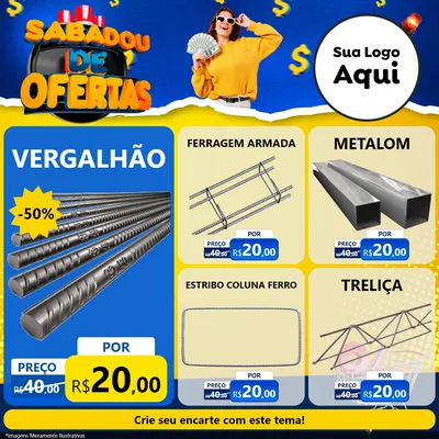 Modelo de Rede Social para Feed Facebook com o tema Sabadou de Ofertas para Ferragens