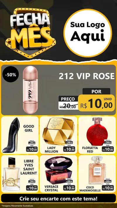 Modelo de Rede Social para Stories com o tema Fecha Mês para Perfumes