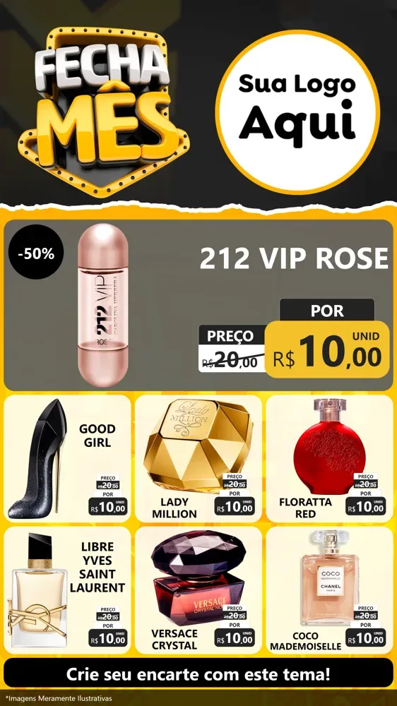 Modelo de Rede Social para Stories com o tema Fecha Mês para Perfumes
