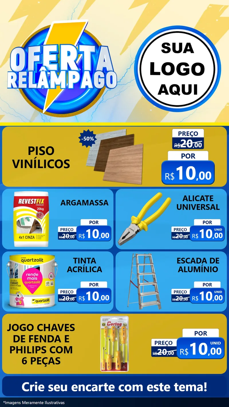 Modelo de TV para TV Vertical com o tema Oferta Relâmpago para Material para Construção