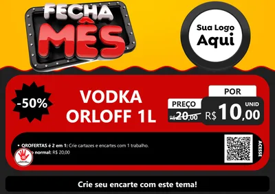 Modelo de Cartaz para Cartaz A4 Horizontal com o tema Fecha Mês para Distribuidora de bebidas