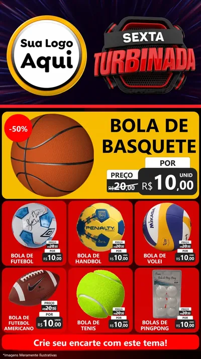 Modelo de Rede Social para Stories com o tema Sexta Turbinada para Artigos Esportivos