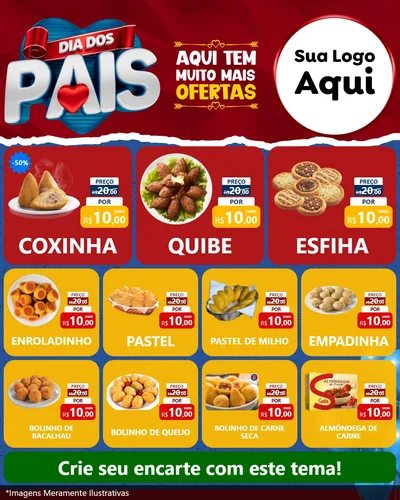 Modelo de Rede Social para Feed Instagram com o tema Dia dos Pais para Salgadaria