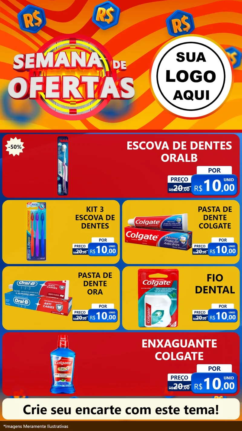 Modelo de TV para TV Vertical com o tema Semana de Ofertas para Higiene Pessoal