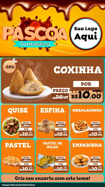 Modelo de Rede Social para Stories com o tema Páscoa Fantástica para Salgadaria