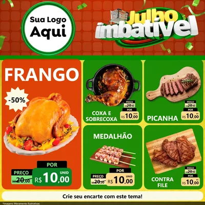Modelo de Rede Social para Feed Facebook com o tema Julho Imbatível para Assados